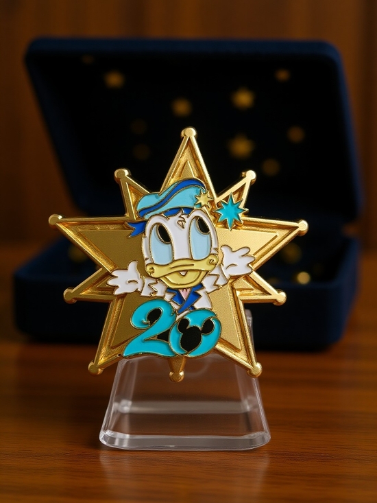 Disney Accessories - Disney Gold Star Donald Duck 20 Pin with Teal Accents